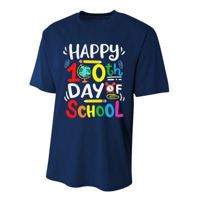 Happy 100th Day Of School 100 Days Of School Teacher Student Performance Sprint T-Shirt