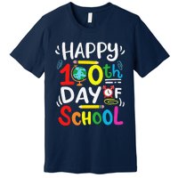 Happy 100th Day Of School 100 Days Of School Teacher Student Premium T-Shirt