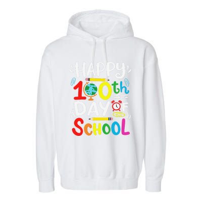 Happy 100th Day Of School 100 Days Of School Teacher Student Garment-Dyed Fleece Hoodie