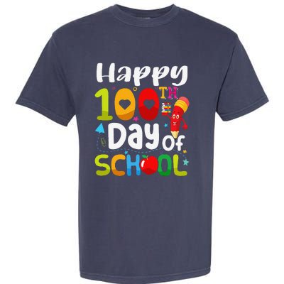 Happy 100th Day Of School 100 Days Of School Teacher Student Garment-Dyed Heavyweight T-Shirt