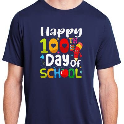 Happy 100th Day Of School 100 Days Of School Teacher Student Adult ChromaSoft Performance T-Shirt