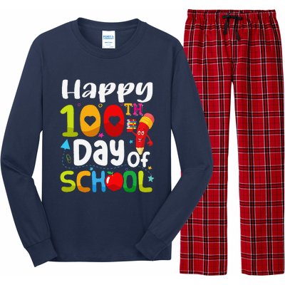 Happy 100th Day Of School 100 Days Of School Teacher Student Long Sleeve Pajama Set