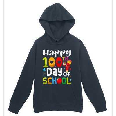 Happy 100th Day Of School 100 Days Of School Teacher Student Urban Pullover Hoodie