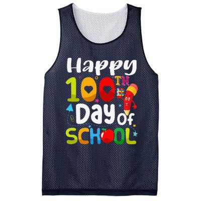 Happy 100th Day Of School 100 Days Of School Teacher Student Mesh Reversible Basketball Jersey Tank