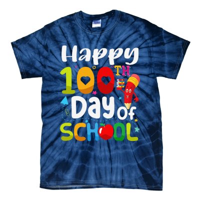 Happy 100th Day Of School 100 Days Of School Teacher Student Tie-Dye T-Shirt