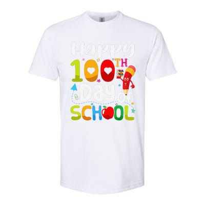 Happy 100th Day Of School 100 Days Of School Teacher Student Softstyle CVC T-Shirt