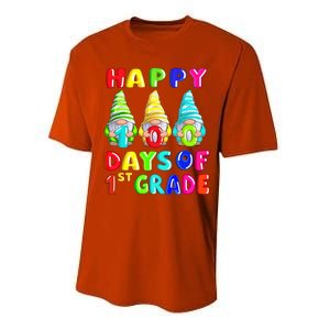 Happy 100th Day Of School First 1st Grade Gnome Teacher Gift Performance Sprint T-Shirt