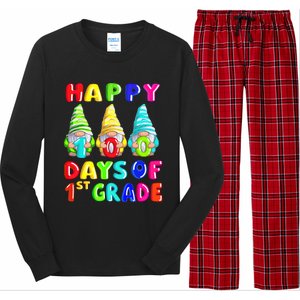 Happy 100th Day Of School First 1st Grade Gnome Teacher Gift Long Sleeve Pajama Set