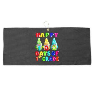 Happy 100th Day Of School First 1st Grade Gnome Teacher Gift Large Microfiber Waffle Golf Towel