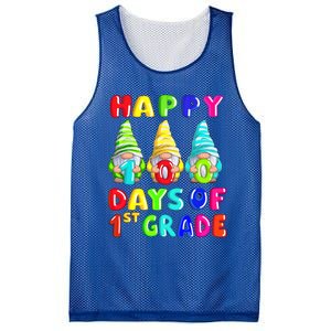 Happy 100th Day Of School First 1st Grade Gnome Teacher Gift Mesh Reversible Basketball Jersey Tank