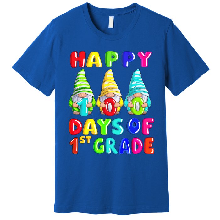 Happy 100th Day Of School First 1st Grade Gnome Teacher Gift Premium T-Shirt