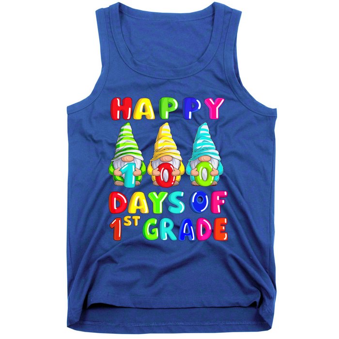 Happy 100th Day Of School First 1st Grade Gnome Teacher Gift Tank Top