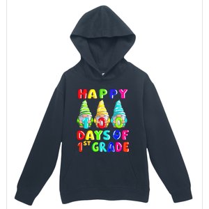 Happy 100th Day Of School First 1st Grade Gnome Teacher Gift Urban Pullover Hoodie