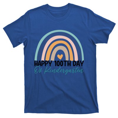 Happy 100th Day Of Kindergarten Teacher Rainbow 100 Days Gift T-Shirt