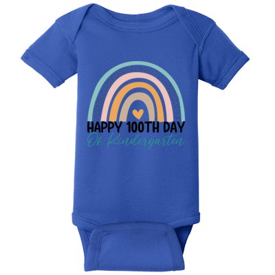 Happy 100th Day Of Kindergarten Teacher Rainbow 100 Days Gift Baby Bodysuit