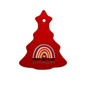 Happy 100th Day Of Kindergarten Teacher Rainbow 100 Days Gift Ceramic Tree Ornament