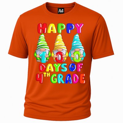 Happy 100th Day Of School Fourth 4th Grade Gnome Teacher Gift Cooling Performance Crew T-Shirt