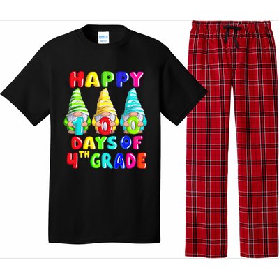 Happy 100th Day Of School Fourth 4th Grade Gnome Teacher Gift Pajama Set