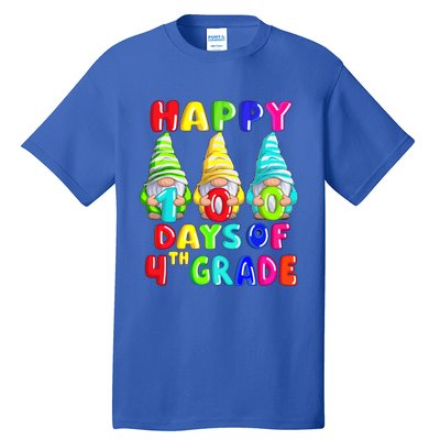 Happy 100th Day Of School Fourth 4th Grade Gnome Teacher Gift Tall T-Shirt