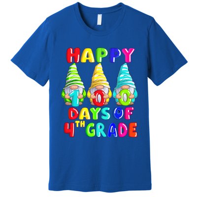 Happy 100th Day Of School Fourth 4th Grade Gnome Teacher Gift Premium T-Shirt