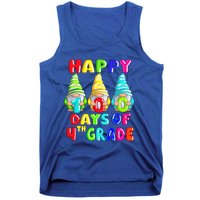 Happy 100th Day Of School Fourth 4th Grade Gnome Teacher Gift Tank Top