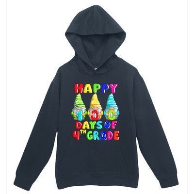 Happy 100th Day Of School Fourth 4th Grade Gnome Teacher Gift Urban Pullover Hoodie