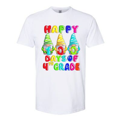 Happy 100th Day Of School Fourth 4th Grade Gnome Teacher Gift Softstyle CVC T-Shirt