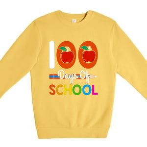 Happy 100th Day Of School Teacher 100 Days Premium Crewneck Sweatshirt