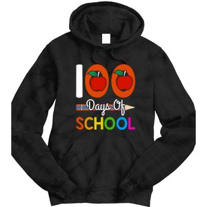 Happy 100th Day Of School Teacher 100 Days Tie Dye Hoodie