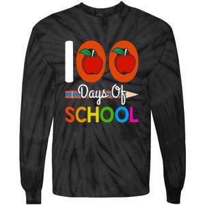 Happy 100th Day Of School Teacher 100 Days Tie-Dye Long Sleeve Shirt