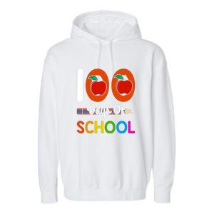 Happy 100th Day Of School Teacher 100 Days Garment-Dyed Fleece Hoodie