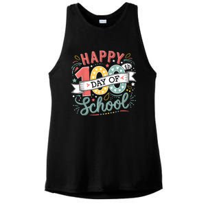 Happy 100th Day Of School 100 Days Of School Teacher Student Ladies PosiCharge Tri-Blend Wicking Tank