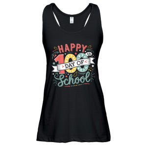 Happy 100th Day Of School 100 Days Of School Teacher Student Ladies Essential Flowy Tank