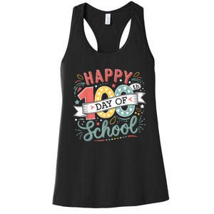 Happy 100th Day Of School 100 Days Of School Teacher Student Women's Racerback Tank