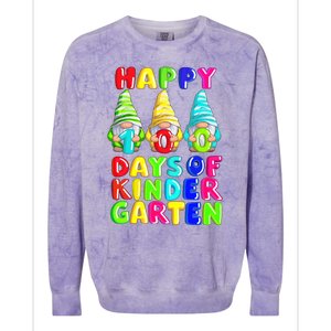 Happy 100th Day Of School Kindergarten Gnome Teacher Gift Colorblast Crewneck Sweatshirt