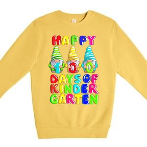 Happy 100th Day Of School Kindergarten Gnome Teacher Gift Premium Crewneck Sweatshirt