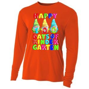 Happy 100th Day Of School Kindergarten Gnome Teacher Gift Cooling Performance Long Sleeve Crew