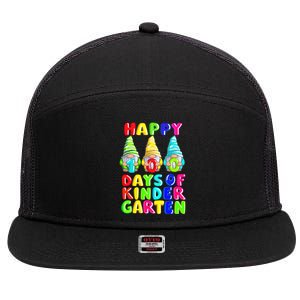 Happy 100th Day Of School Kindergarten Gnome Teacher Gift 7 Panel Mesh Trucker Snapback Hat