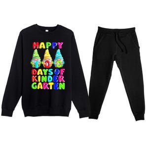 Happy 100th Day Of School Kindergarten Gnome Teacher Gift Premium Crewneck Sweatsuit Set