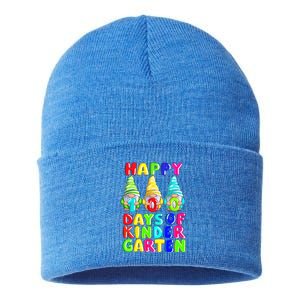 Happy 100th Day Of School Kindergarten Gnome Teacher Gift Sustainable Knit Beanie