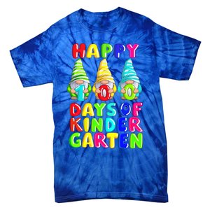 Happy 100th Day Of School Kindergarten Gnome Teacher Gift Tie-Dye T-Shirt