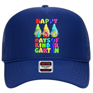 Happy 100th Day Of School Kindergarten Gnome Teacher Gift High Crown Mesh Back Trucker Hat