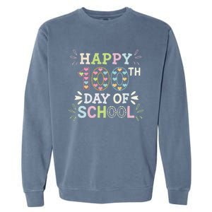 Happy 100th Day Of School Tie Dye Rainbow 100 Days Smarter Garment-Dyed Sweatshirt