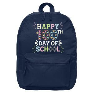 Happy 100th Day Of School Tie Dye Rainbow 100 Days Smarter 16 in Basic Backpack