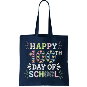 Happy 100th Day Of School Tie Dye Rainbow 100 Days Smarter Tote Bag