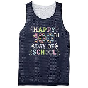 Happy 100th Day Of School Tie Dye Rainbow 100 Days Smarter Mesh Reversible Basketball Jersey Tank