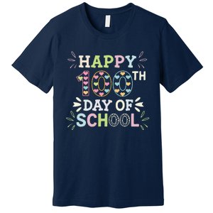 Happy 100th Day Of School Tie Dye Rainbow 100 Days Smarter Premium T-Shirt