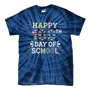 Happy 100th Day Of School Tie Dye Rainbow 100 Days Smarter Tie-Dye T-Shirt