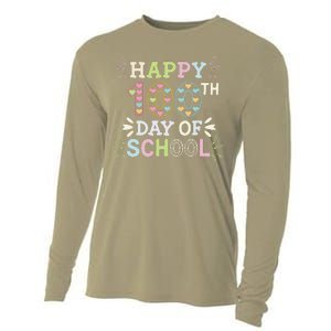 Happy 100th Day Of School Tie Dye Rainbow 100 Days Smarter Cooling Performance Long Sleeve Crew