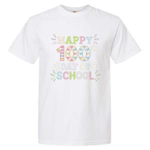 Happy 100th Day Of School Tie Dye Rainbow 100 Days Smarter Garment-Dyed Heavyweight T-Shirt